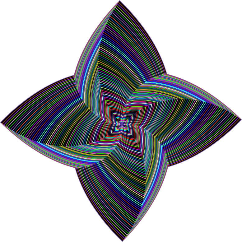 Prismatic Quadrilateral Line Art Variation 2