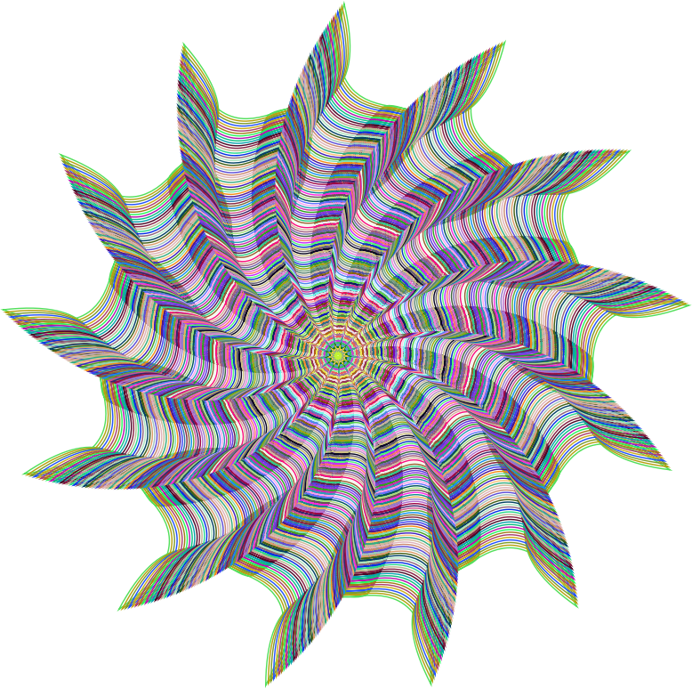 Prismatic Vortex Line Art No Background