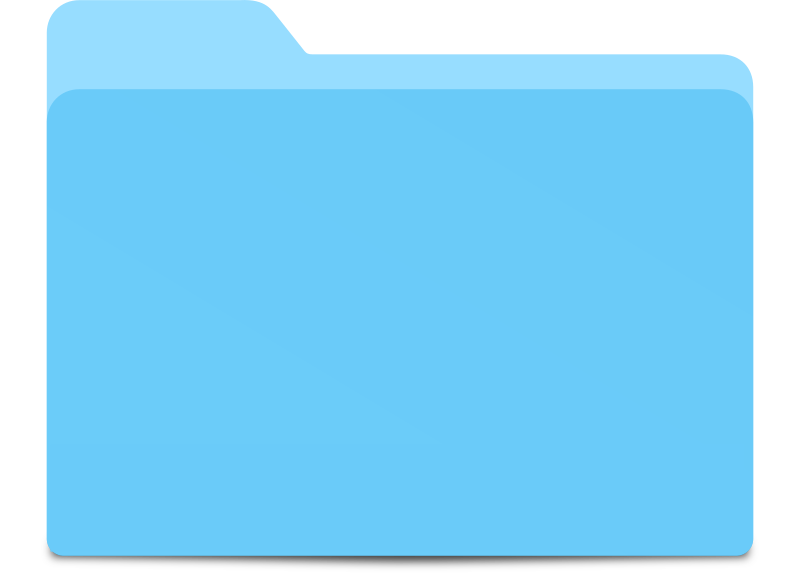 Blank, flat blue folder without solid lines or shadow