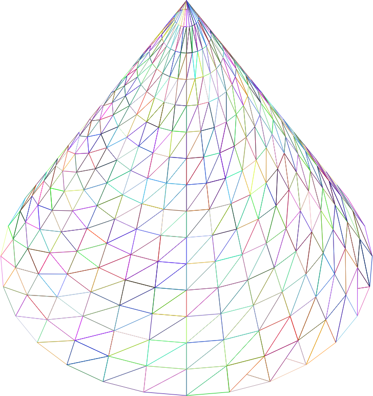 3D Cone Wireframe Prismatic