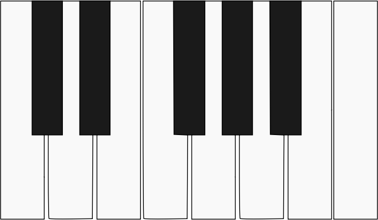 One octave piano keyboard - Openclipart