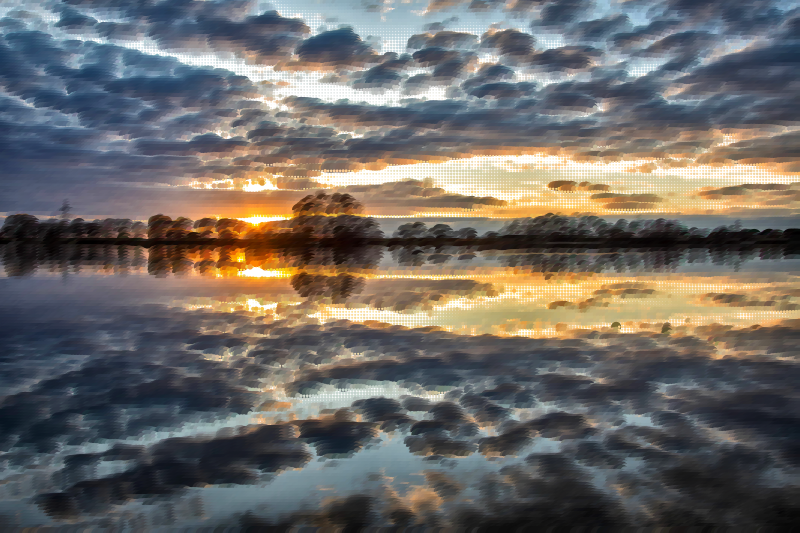 Surreal Stormy Sky Lake