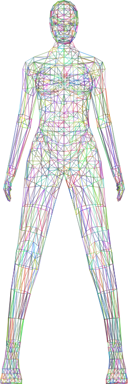 Low Poly Female Body Wireframe Prismatic