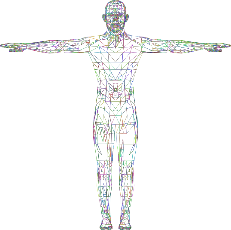 Detailed Low Poly Man Wireframe Prismatic