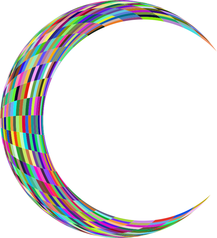 3d Prismatic Crescent Grid Openclipart