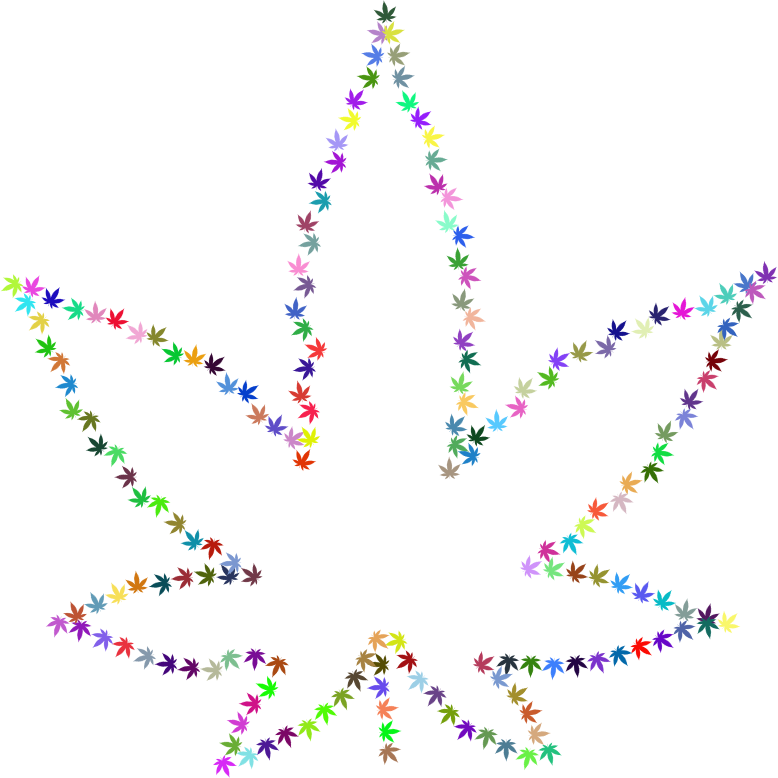 Marijuana Fractal Outline Prismatic