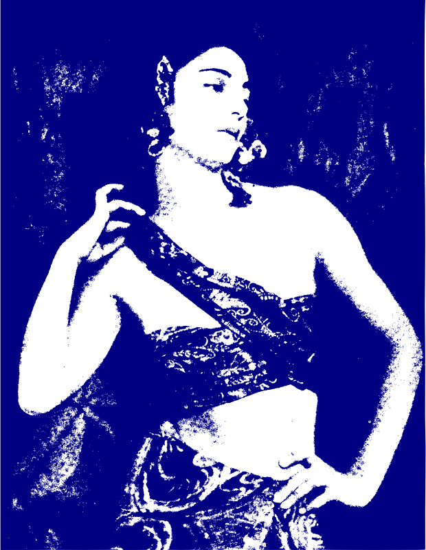 Lady Outline in Blue