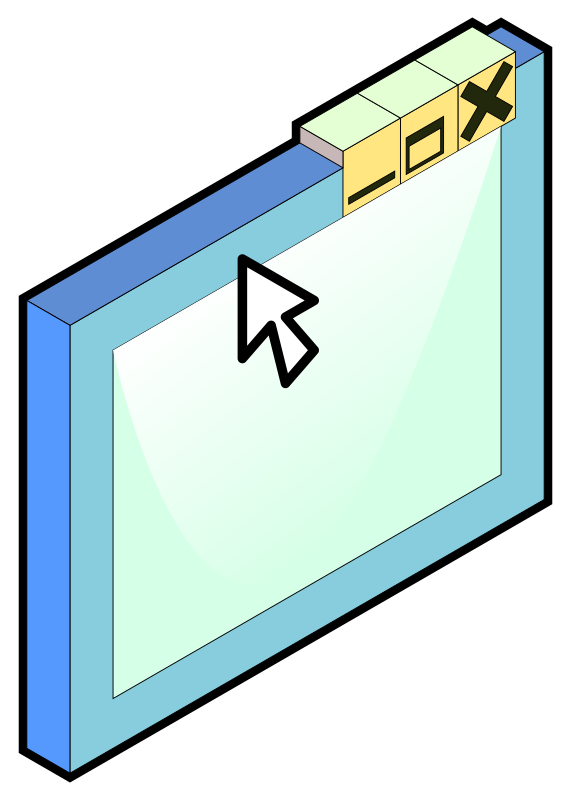 Isometric generic software window