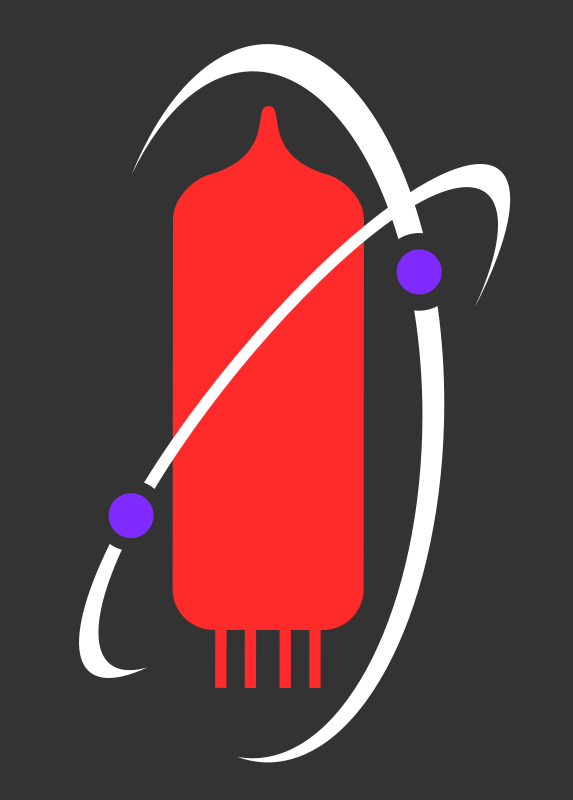 Stylized tube with electrons