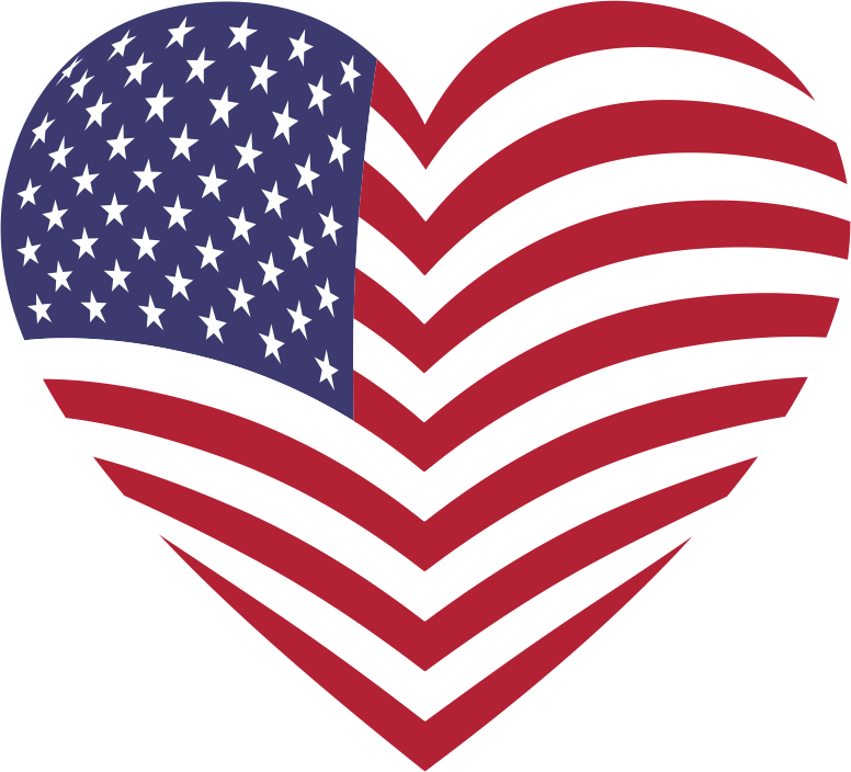 3D America Heart Flag