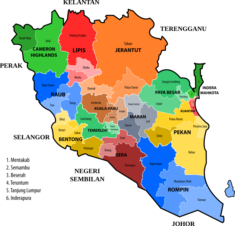 Pahang new electoral map (March 2017 proposal)