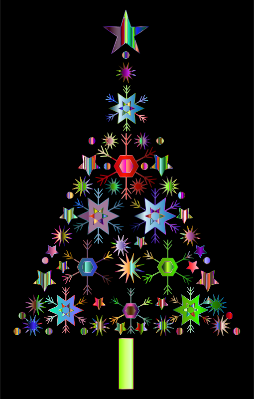 Abstract Snowflake Christmas Tree By Karen Arnold Prismatic 2