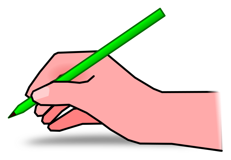 Hand with pencil - Openclipart