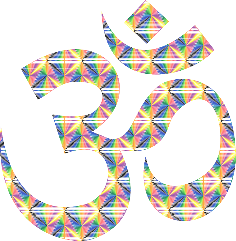 Prismatic Patterned Om Symbol No Background