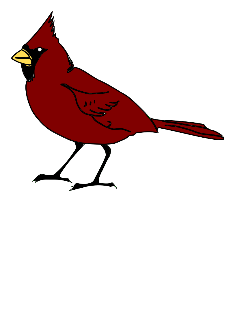 red cardinal playing baseball Royalty Free Vector Clip Art