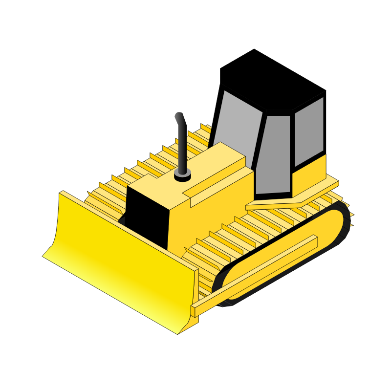 Isometric bulldozer Animation