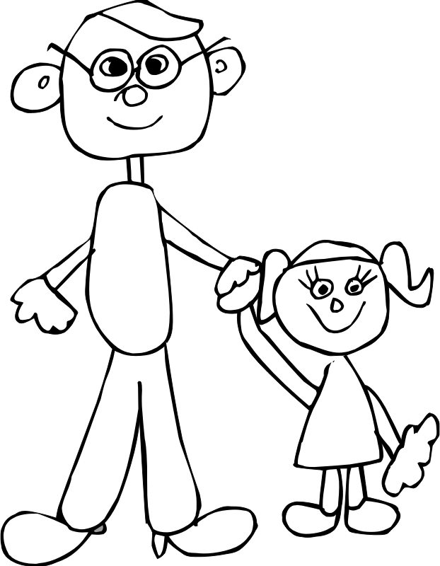 cartoon dad black and white