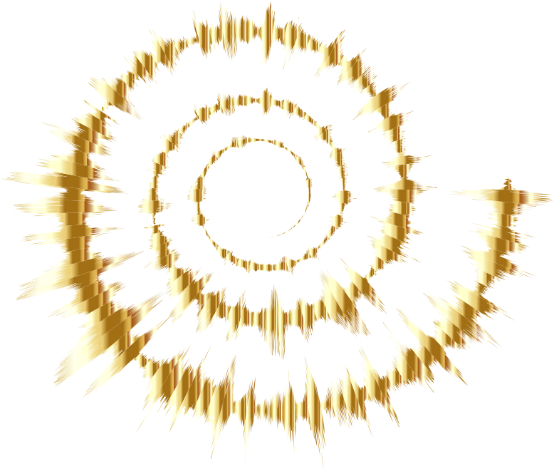 Gold Sound Wave Spiral Silhouette