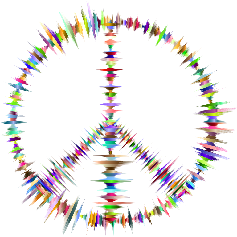 Prismatic Sound Waves Peace Sign