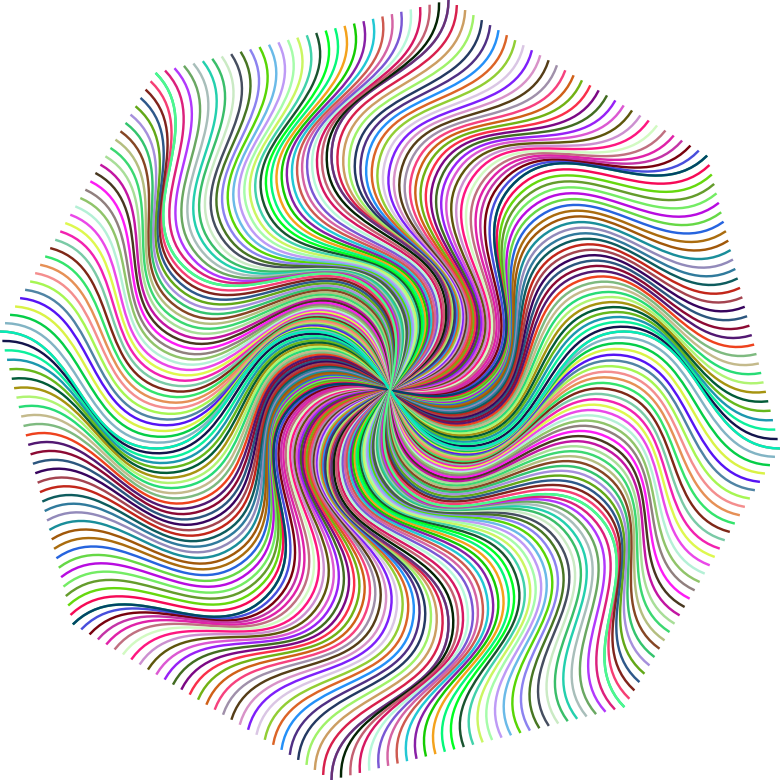 Prismatic Pinwheel Line Art No Background