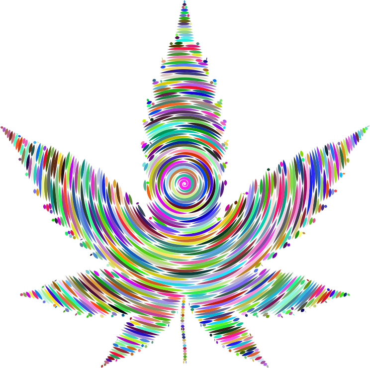 Prismatic Marijuana Leaf Concentric