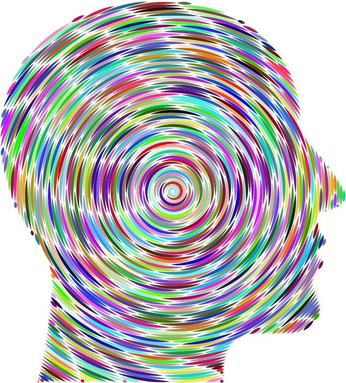 Prismatic Man Head Silhouette Concentric