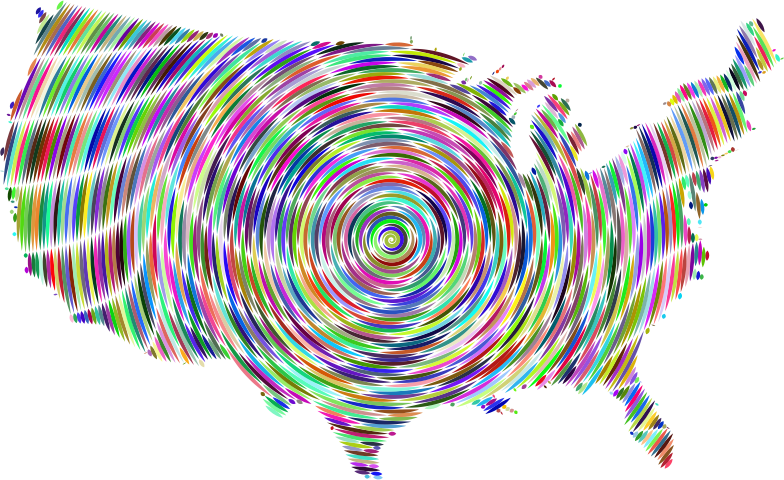 Prismatic United States Map Concentric