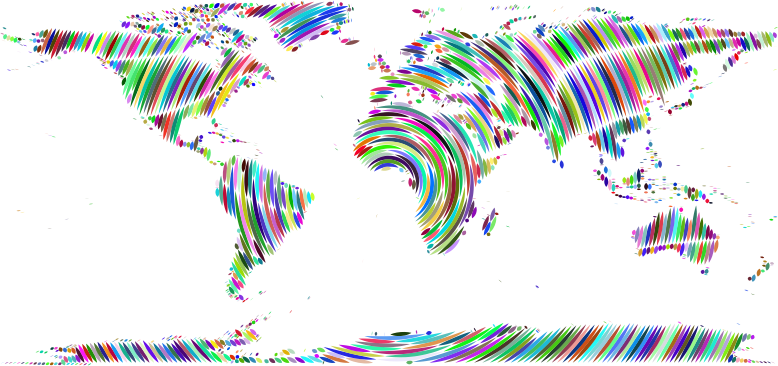 Prismatic World Map Concentric