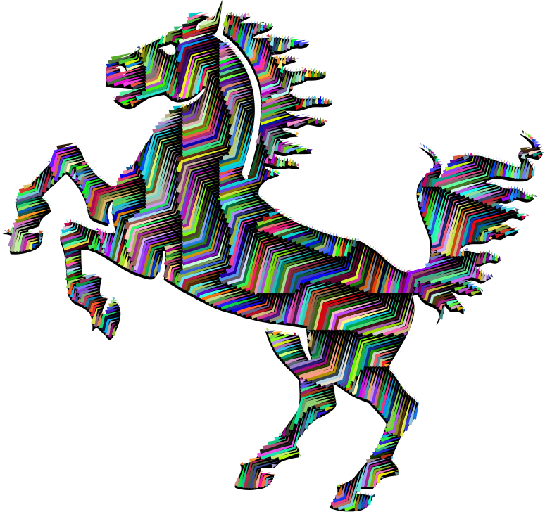 Prismatic Horse Silhouette Abstract Line Art With Background