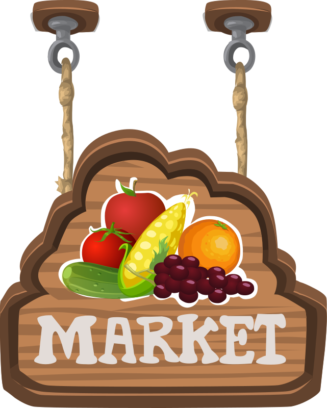 Sign for a fruit & veg market from Glitch