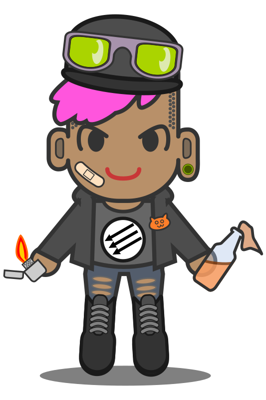 Kawaii Antifa (With 3 arrow logo)