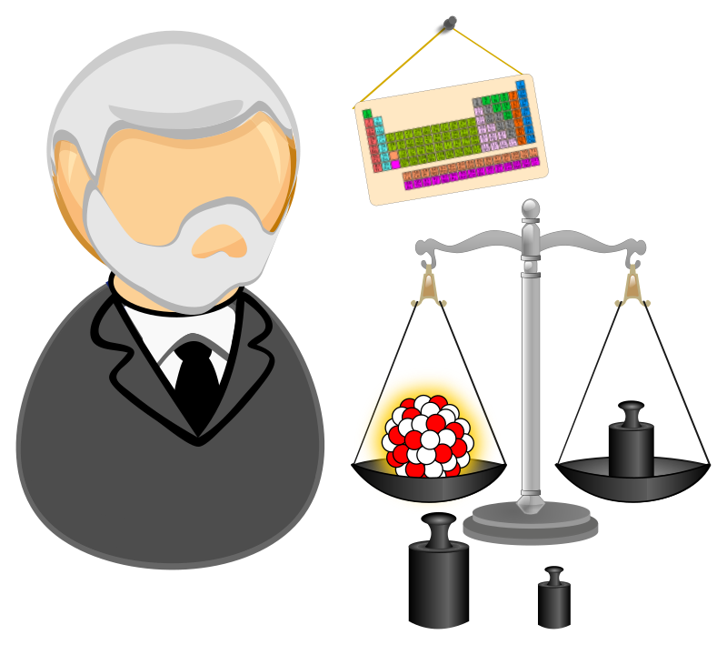 Nuclear physicist measuring atomic weight