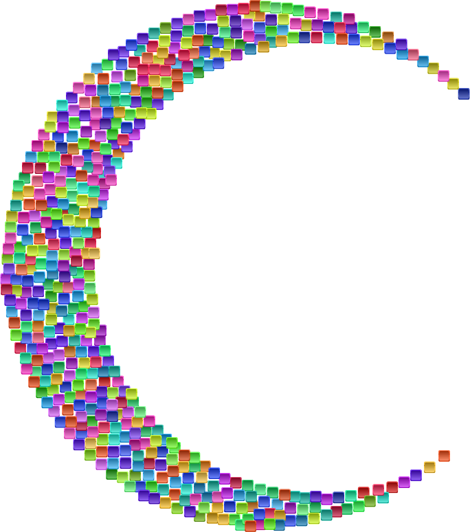 Prismatic Tiles Crescent Moon