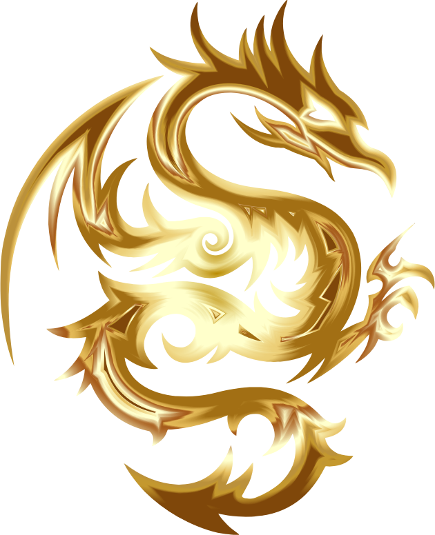 Gold Tribal Dragon 56 No Background