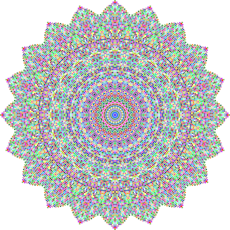 Prismatic Tiles Geometric Mandala II No Background