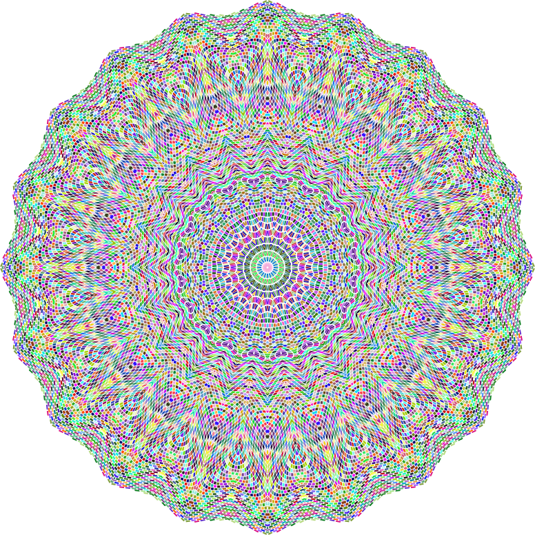 Prismatic Tiles Geometric Mandala III No Background
