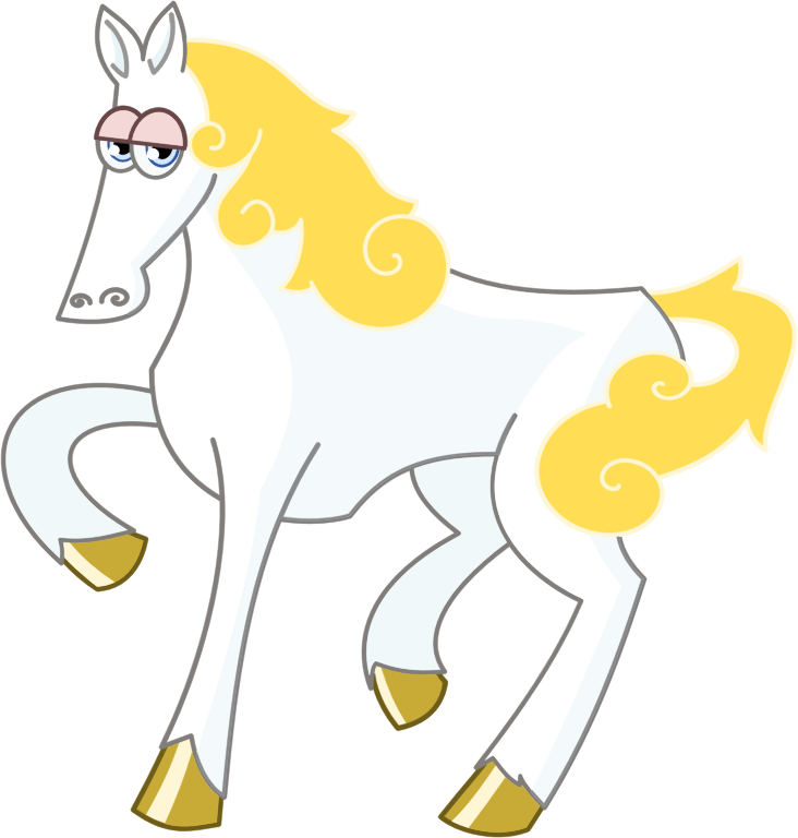 White Cartoon Horse