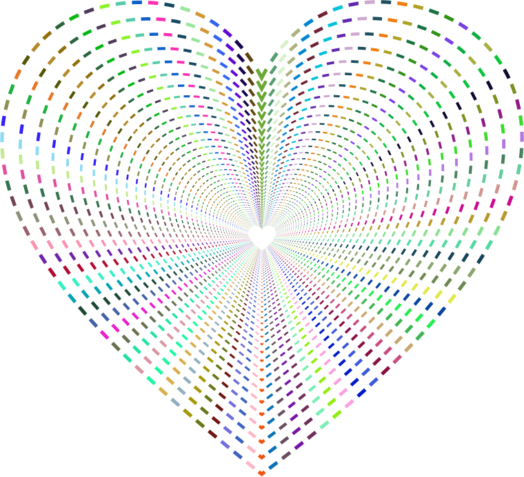 Dashed Line Art Heart Tunnel No Background