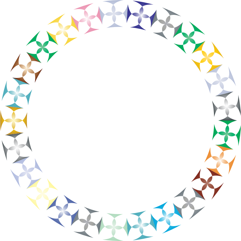 Prismatic Clover Diamonds Circle