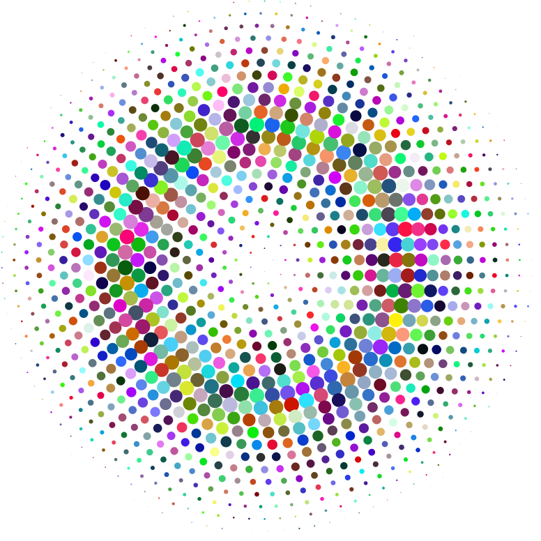 Prismatic Halftone Circle