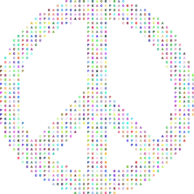 Prismatic Peace Sign Typography
