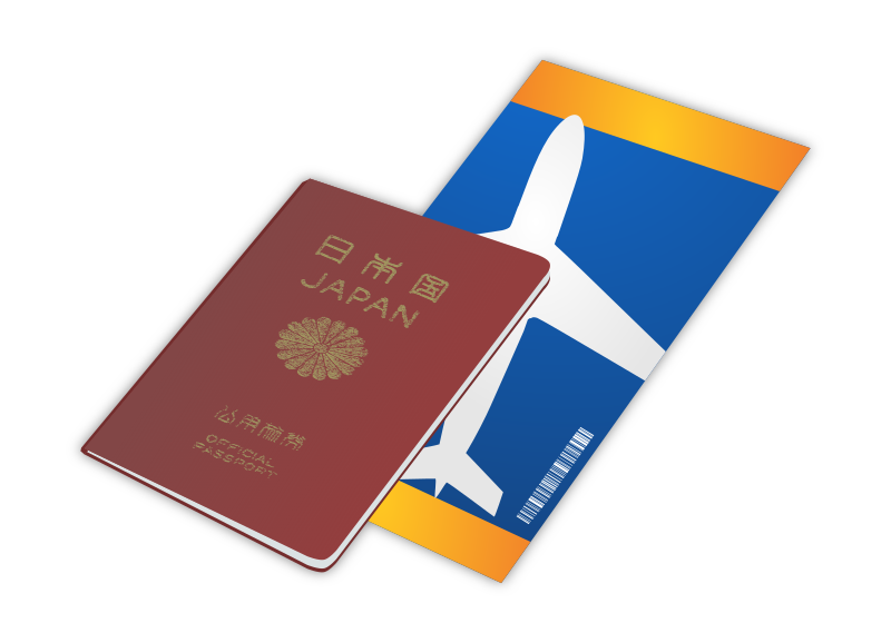 Japanese Passport and Ticket