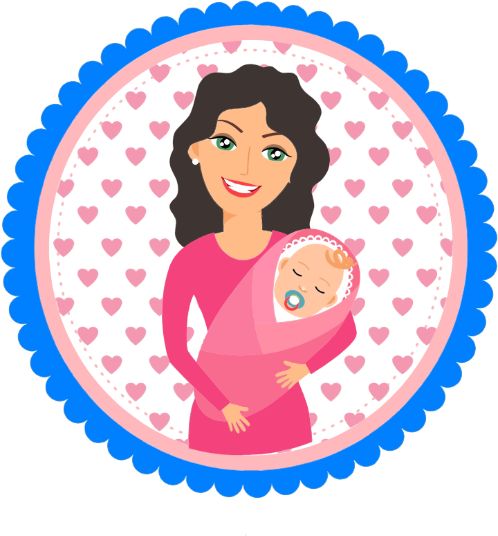 Mother Holding Baby Illustration