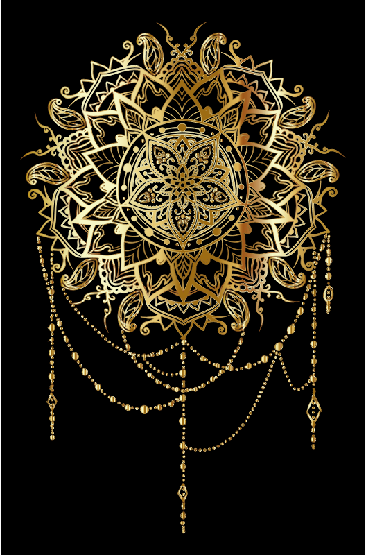 Gold Intricate Floral Mandala