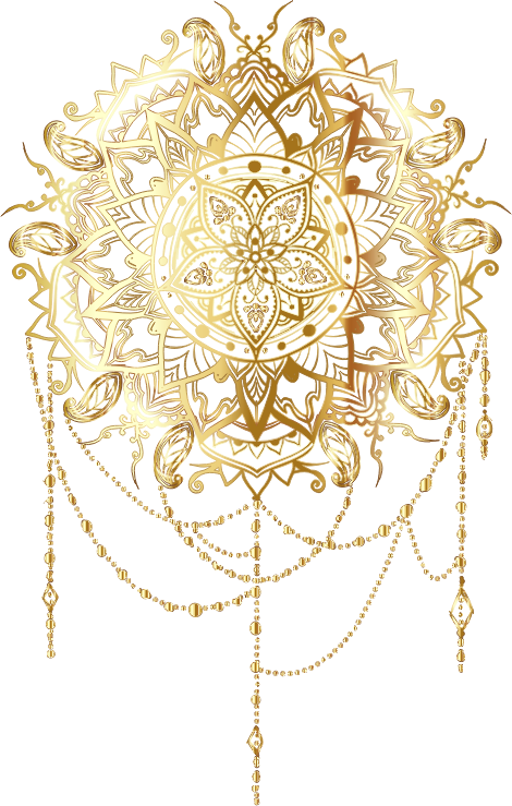 Gold Intricate Floral Mandala No Background