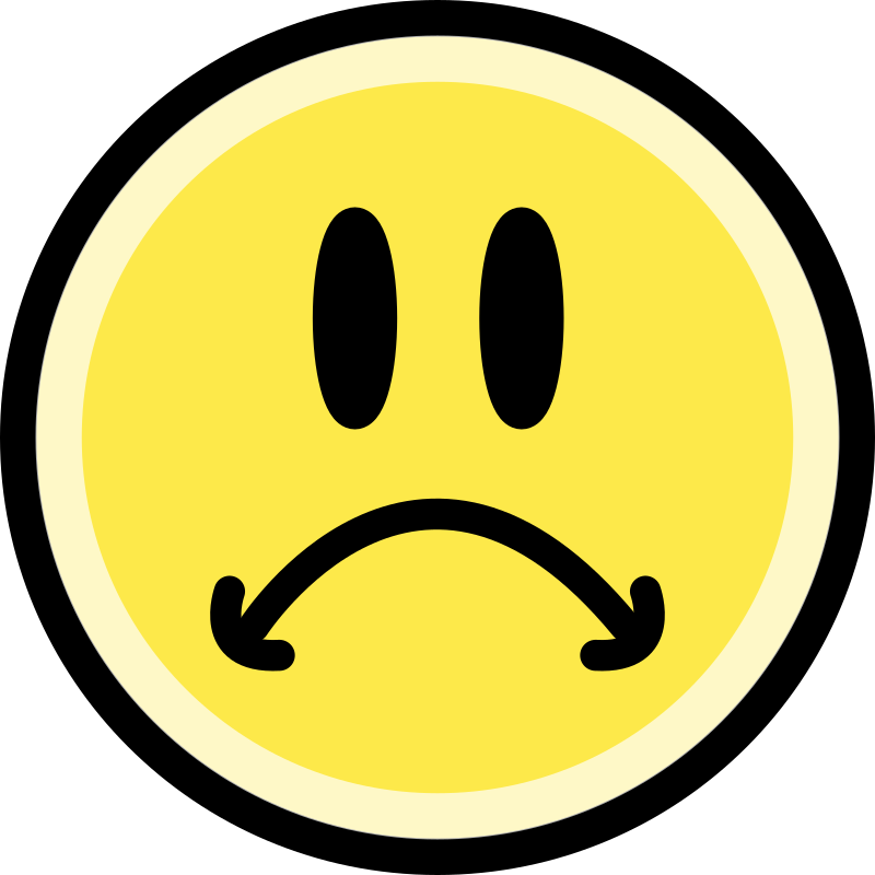 Sad Face Emoticon (Yellow) - Openclipart