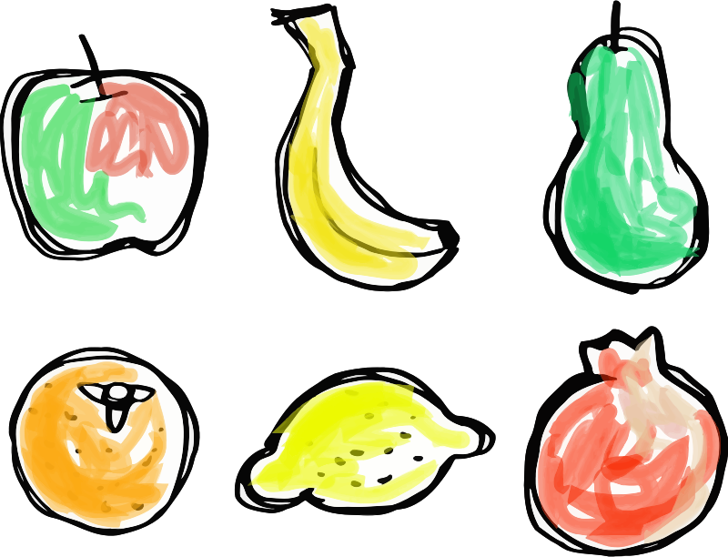 Roughly drawn fruit