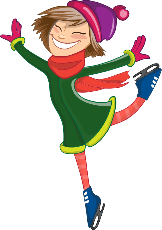 Girl Skating - Openclipart