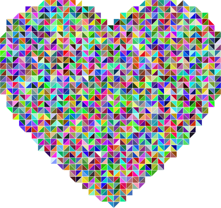 Prismatic Heart Triangular Mosaic