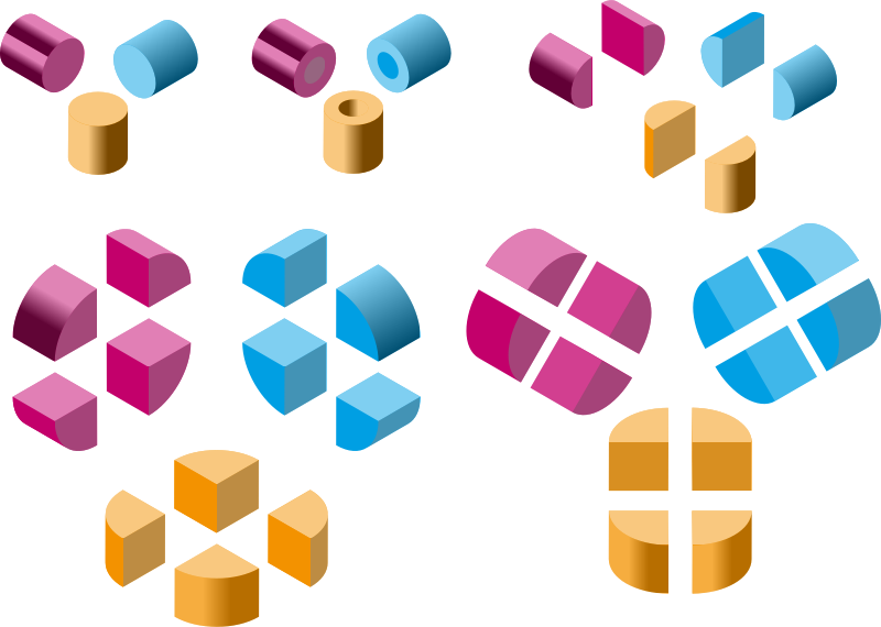 Isometric shapes 3 - cylinders